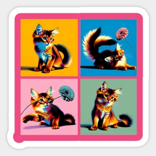 Somali Pop Art - Cute Kitties Sticker